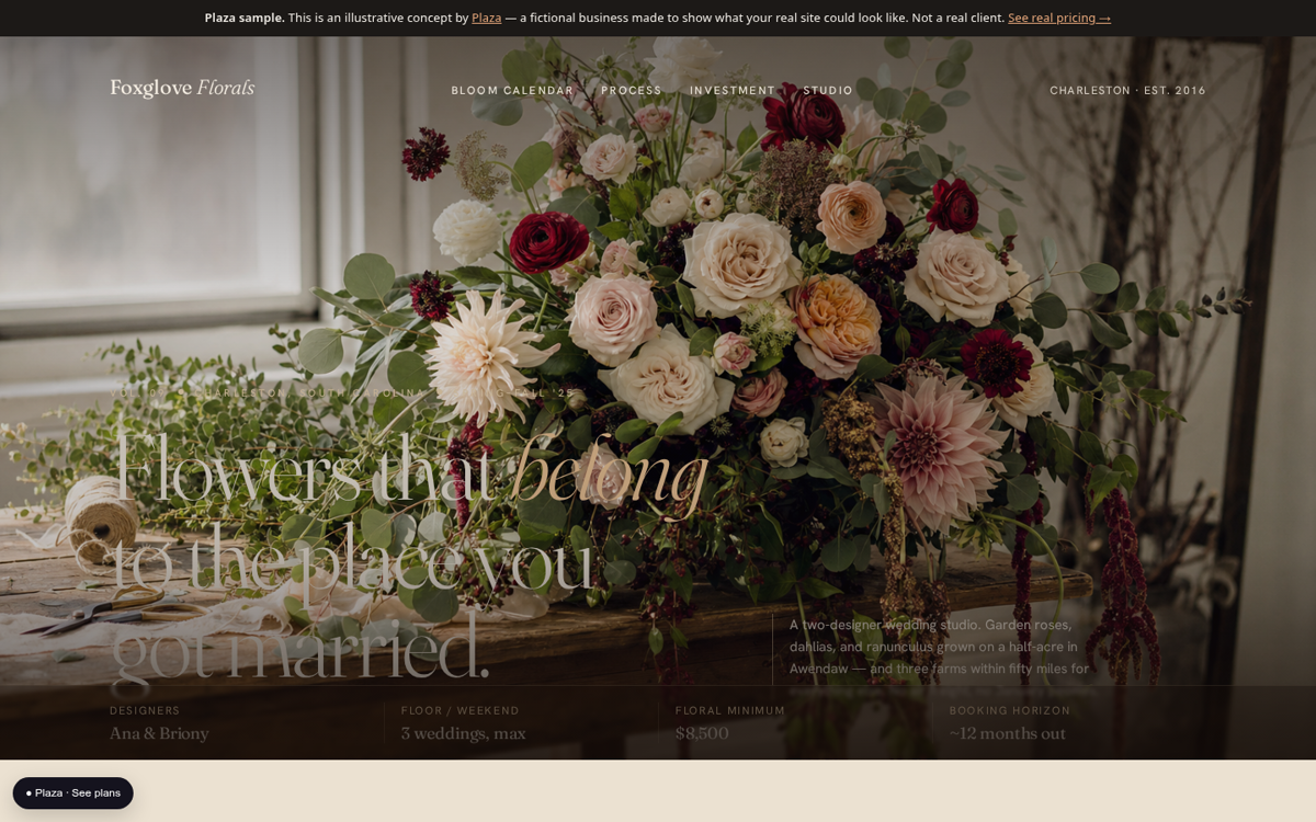 Garden-grown wedding florals by Foxglove