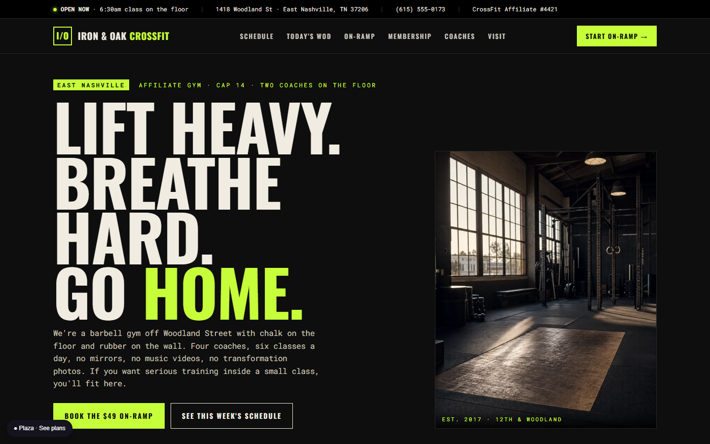 Sample build — Iron & Oak CrossFit