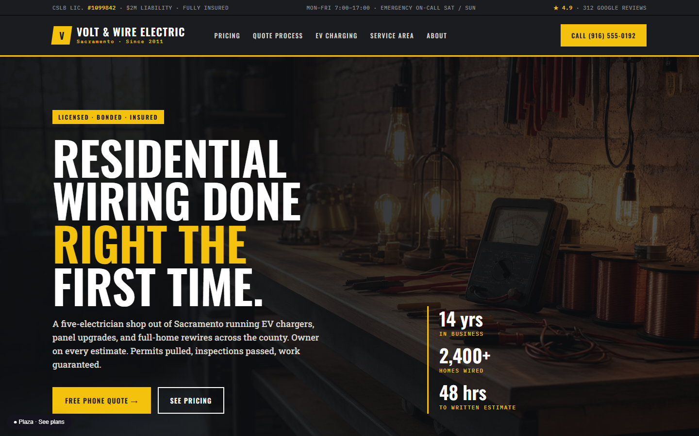SAMPLE — Volt & Wire Electric